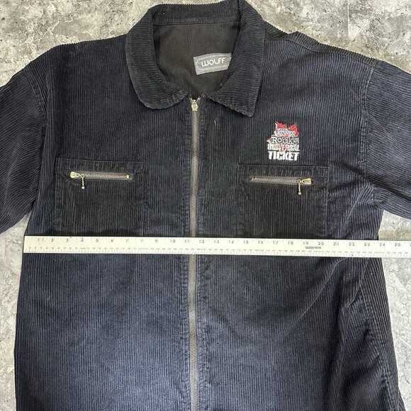90s Vtg MOLSON CANADIAN ROCKS Rare Cordury Jacket  Sz XL Universal Ticket Black - Picture 5 of 6